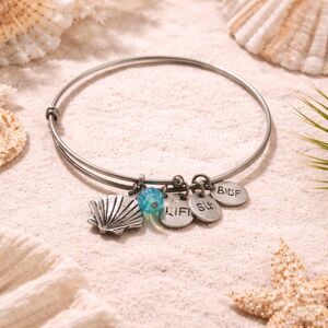 KiS Keep It Sensational NWT Silver Tone Charm Bangle Bracelet